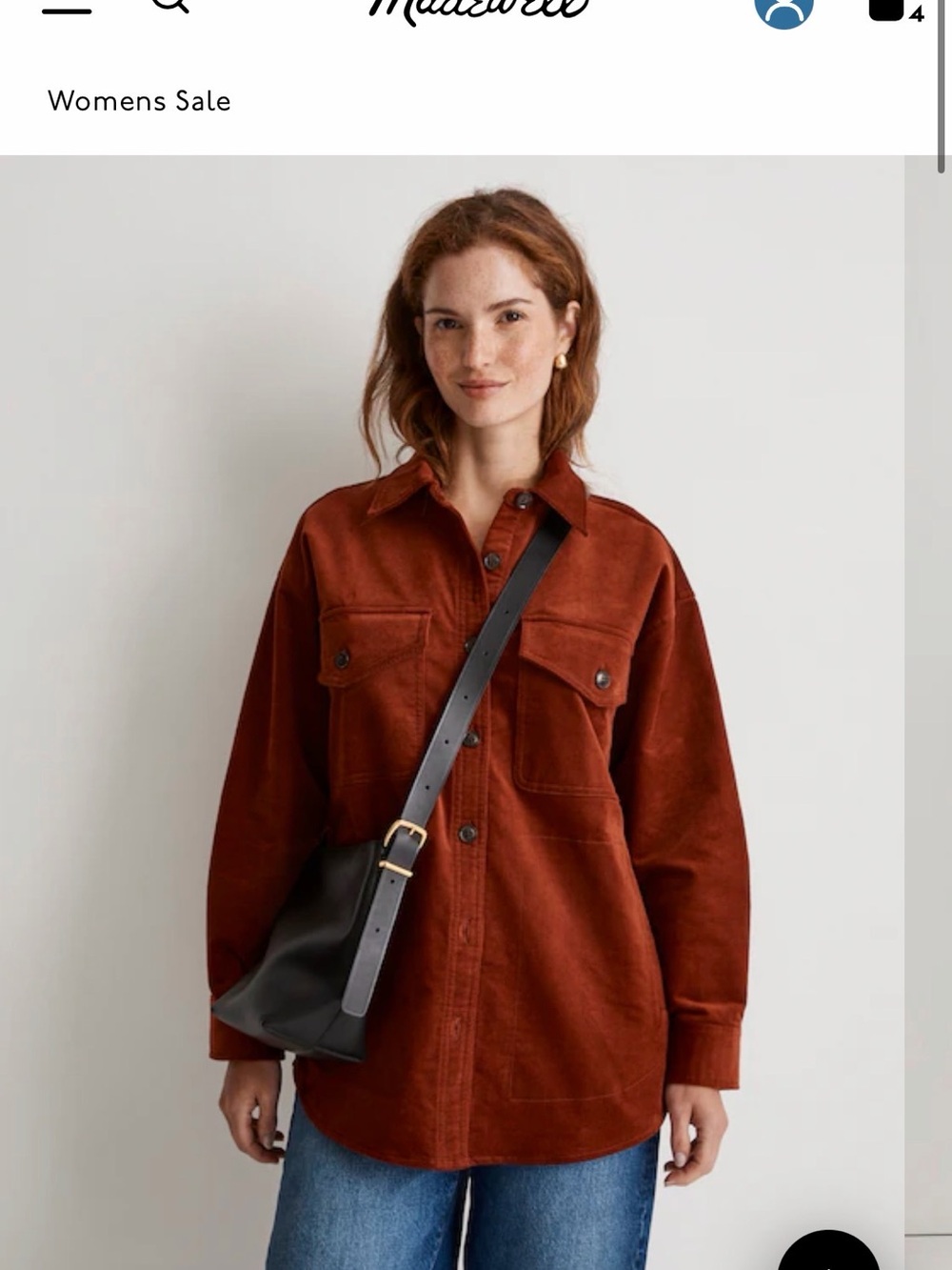 Madewell Rust Corduroy Utility Shacket